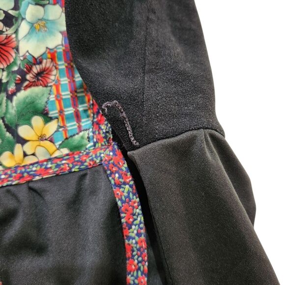 Jody T California Vintage 70s Prairie Midi Dress Black Red Tiered Skirt Small - Picture 9 of 12